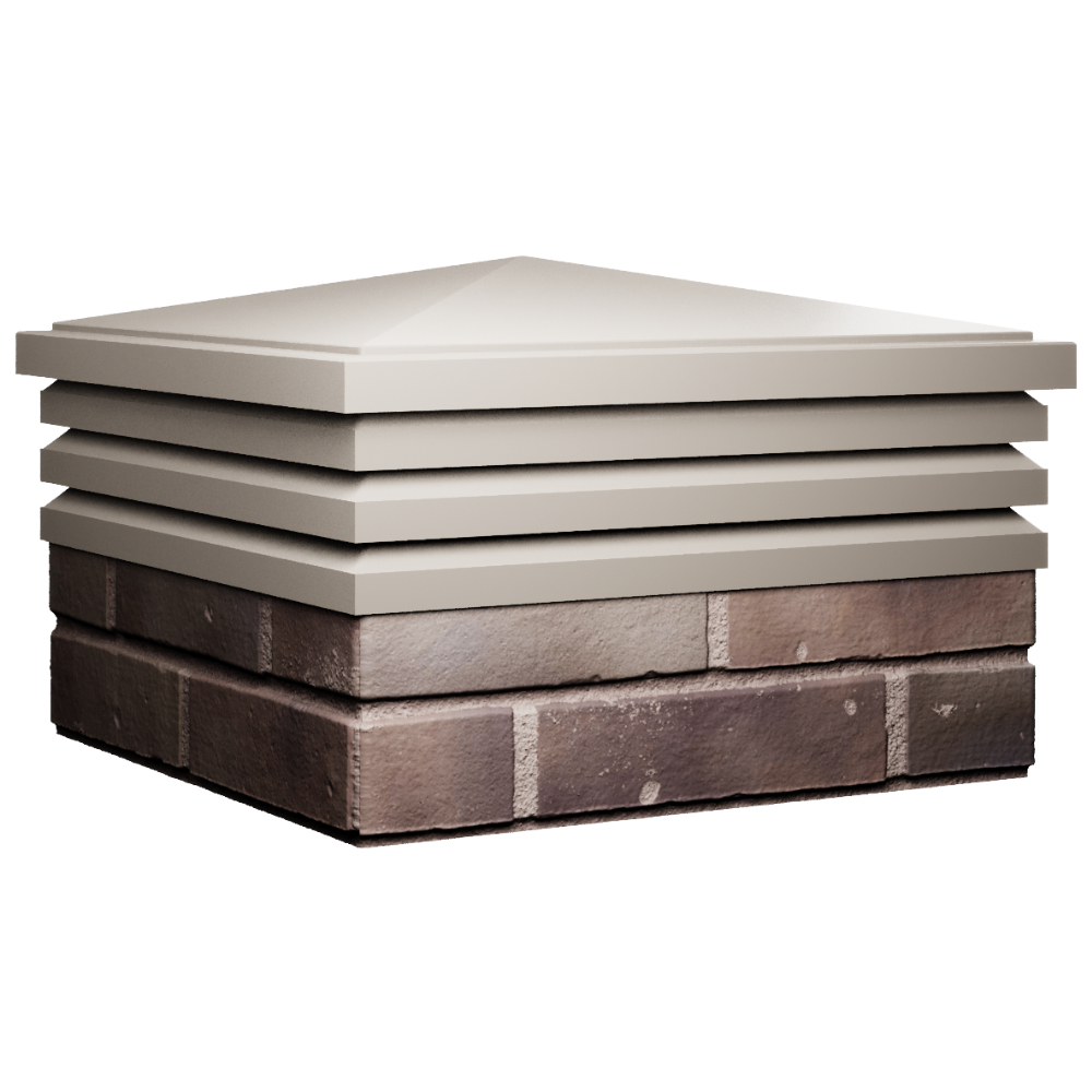 Колпак Zking Бона ХайТек Бежевый на столб 2х2 кирпича (513х513мм) в Балашихе фото