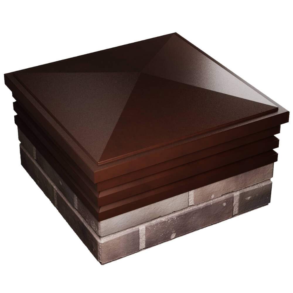 Колпак Zking Бона ХайТек Коричневый на столб 2х2 кирпича (513х513мм) в Балашихе фото