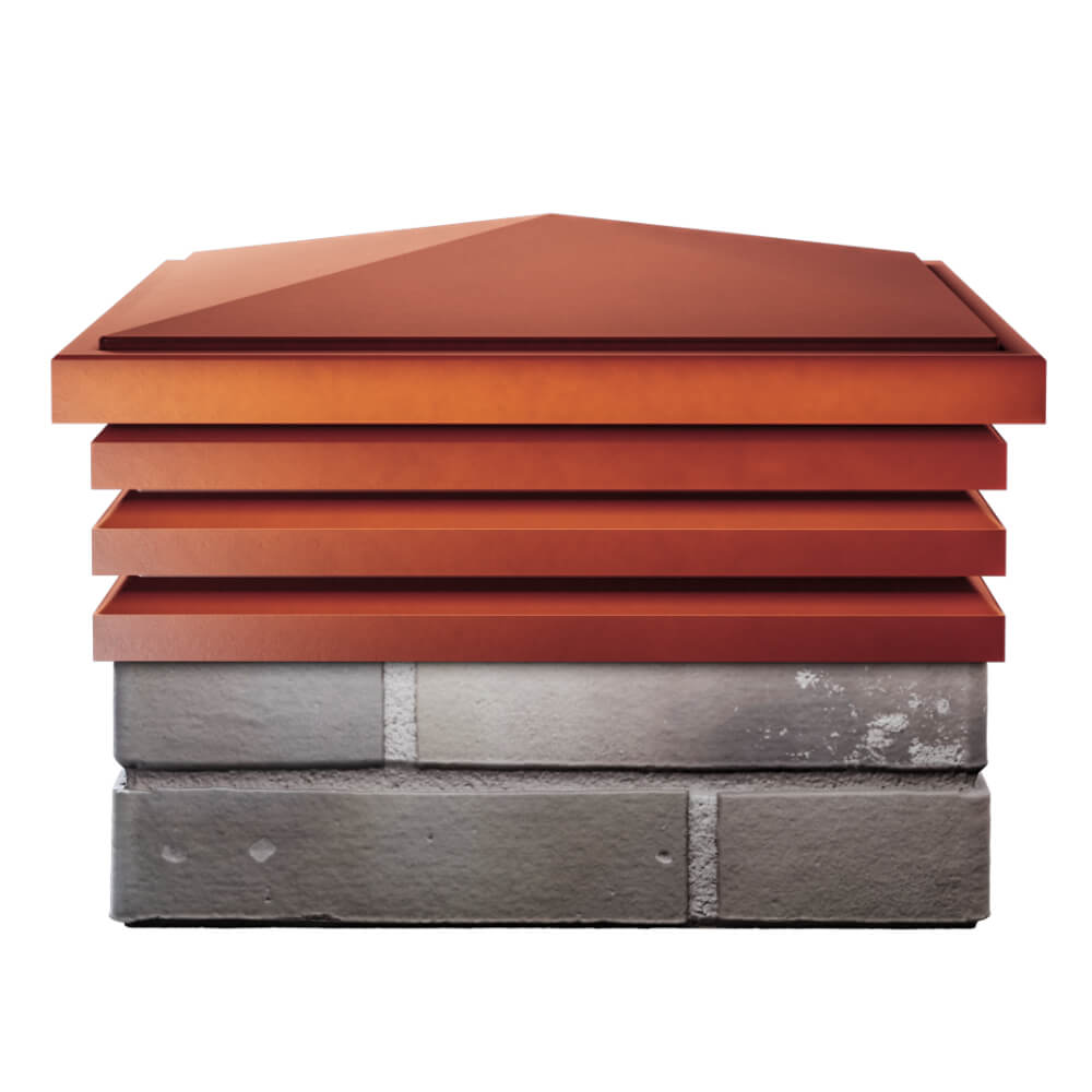 Колпак Zking Бона ХайТек Красный на столб 1.5х1.5 кирпича (385х385мм) Балашиха фото