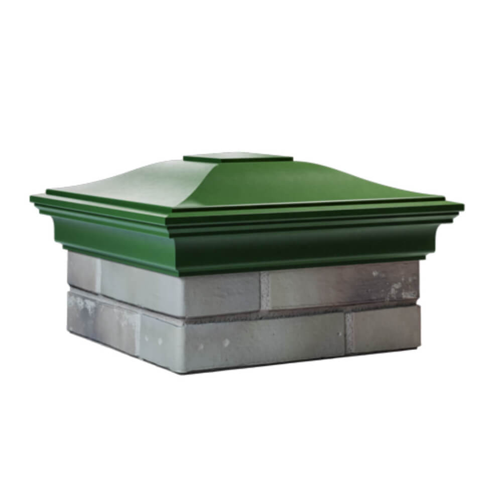 Колпак Zking Монблан Зеленый на столб 1.5х1.5 еврокирпича 0.7НФ (355х355мм) в Балашихе фото