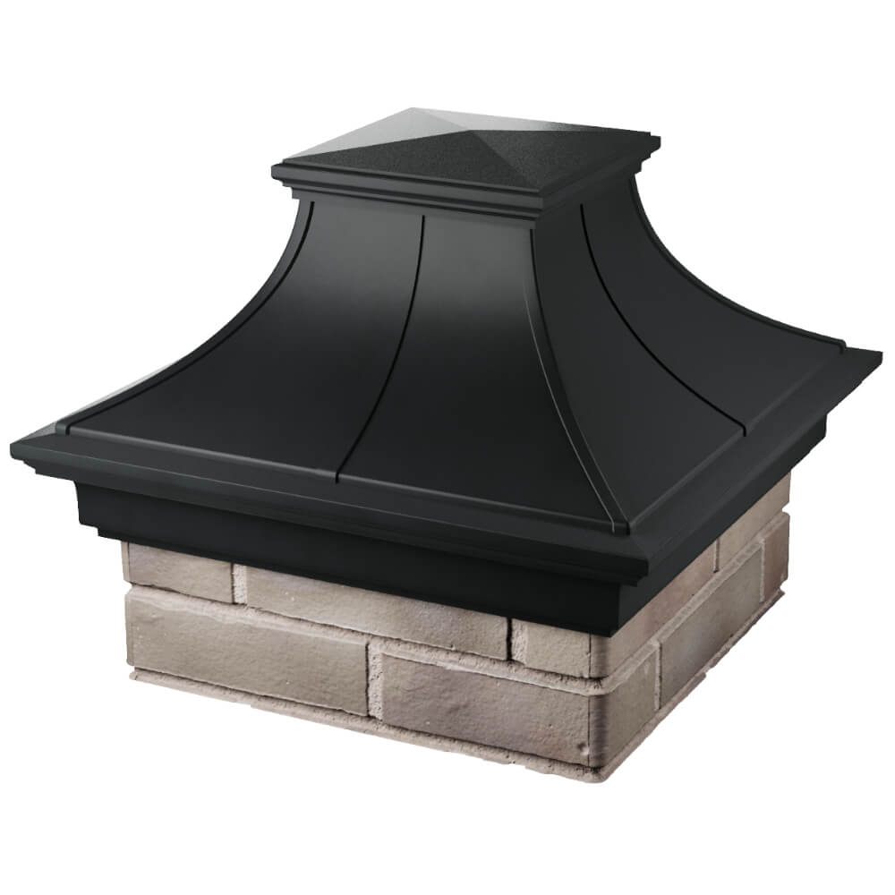 Колпак Zking Монблан Премиум Черный на столб 1.5х1.5 кирпича (385х385мм) в Балашихе фото