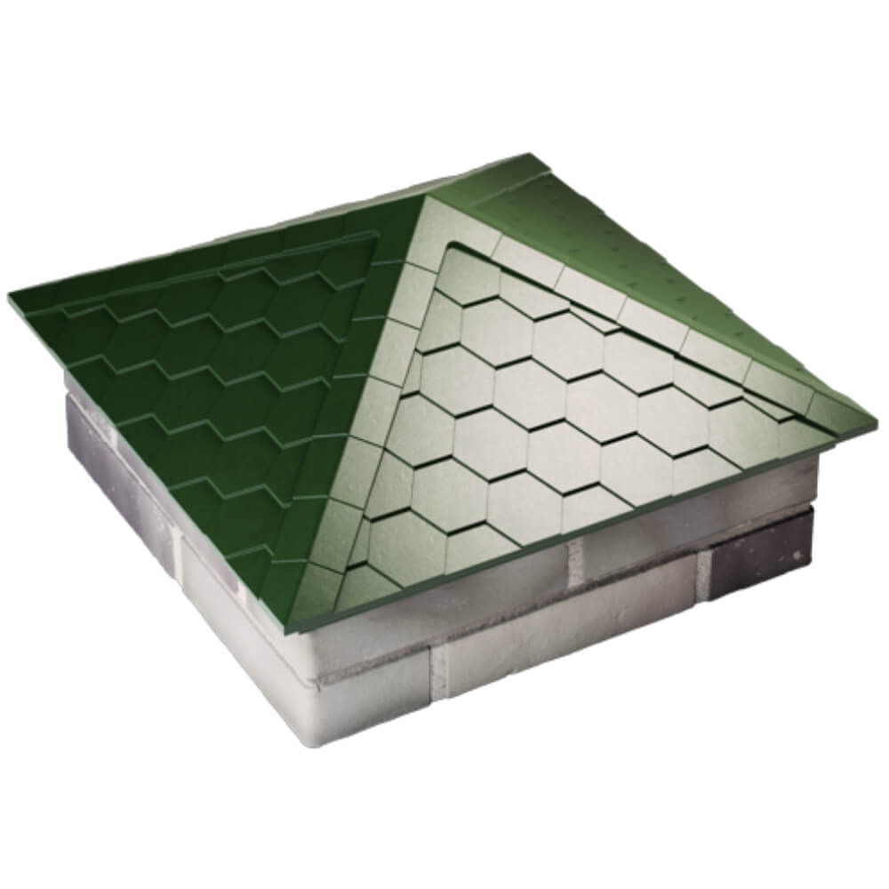 Колпак Zking Эверест Зеленый на столб 2х2 кирпича (535х535мм) Балашиха фото