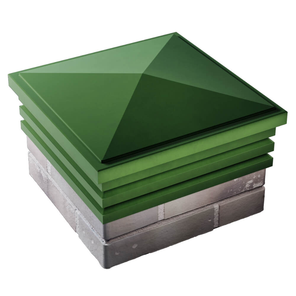 Колпак Zking Бона ХайТек Зеленый на столб 1.5х1.5 кирпича (385х385мм) в Балашихе фото