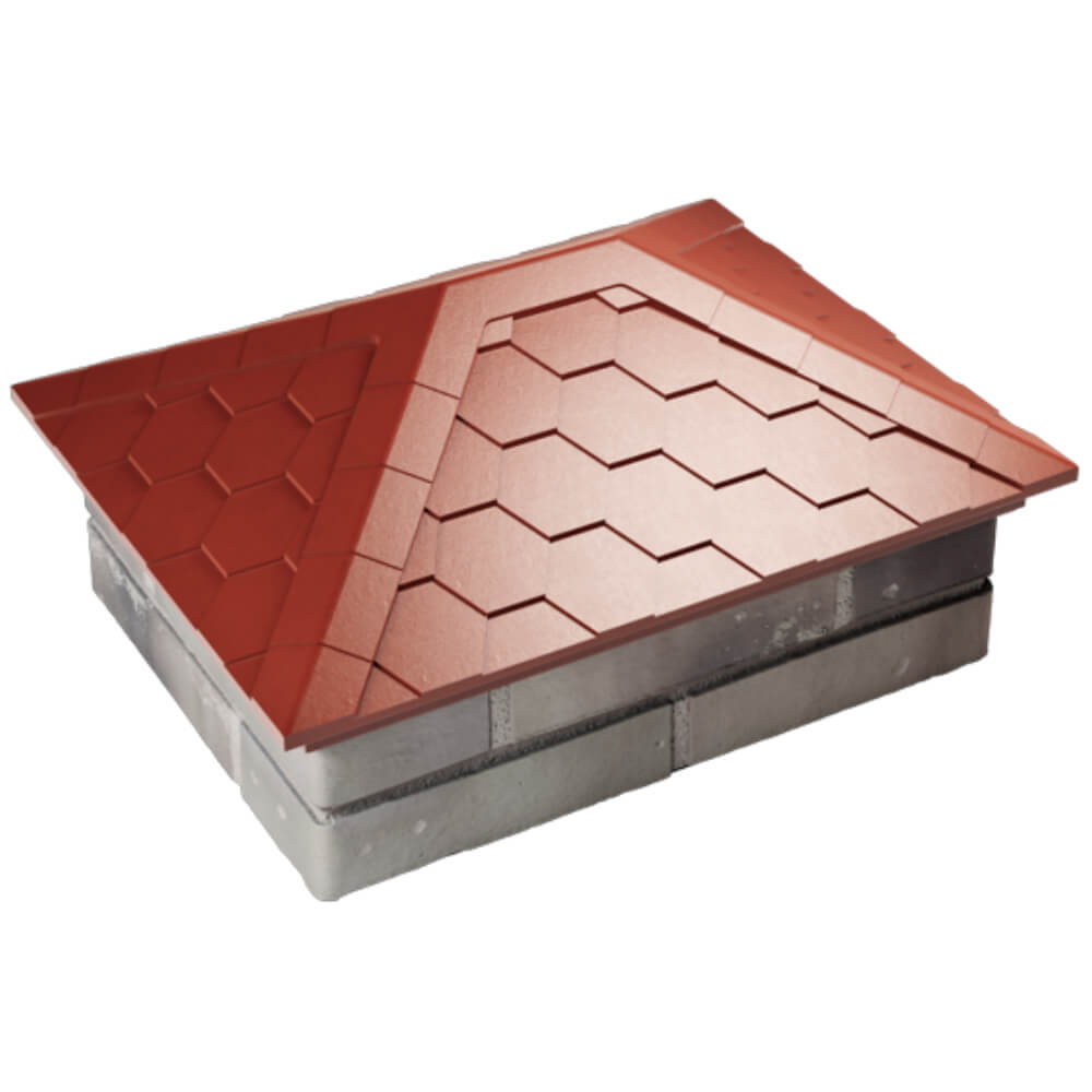 Колпак Zking Эверест Красный на столб 2х1.5 кирпича (520х390мм) Балашиха фото