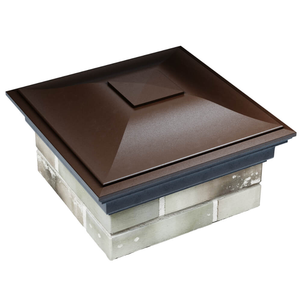 Колпак Zking Монблан Коричневый на столб 1.5х1.5 кирпича (385х385мм) в Балашихе фото