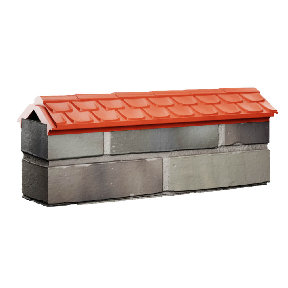 Парапет Zking Эльбрус Красный с посадкой на 0.5 кирпича (130мм) Балашиха фото