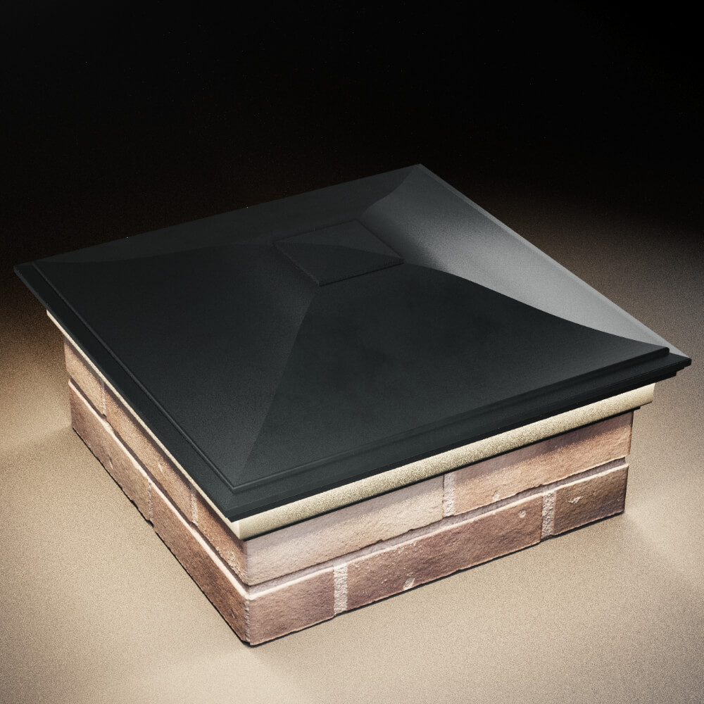 Колпак Zking Монблан Черный на столб 2х2 кирпича (515х515мм) c подсветкой в Балашихе фото