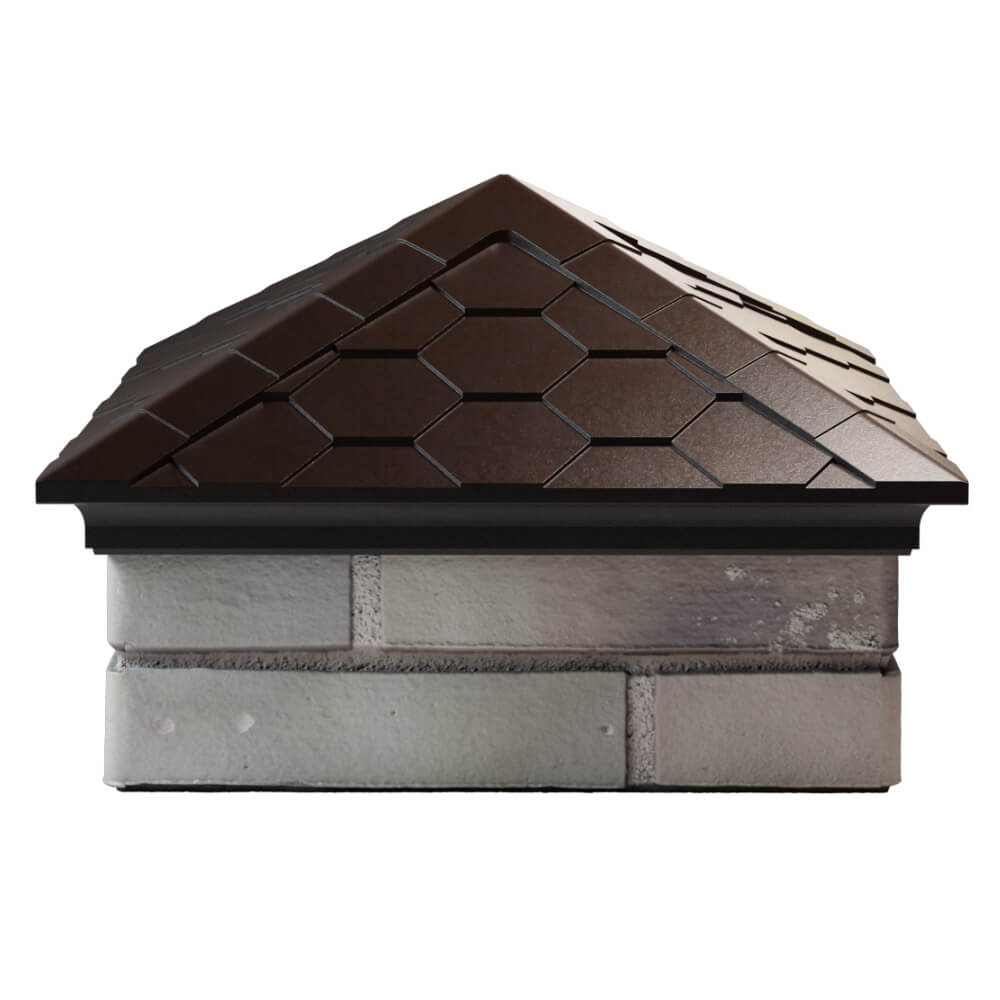 Колпак Zking Эверест Коричневый на столб 1.5х1.5 кирпича (390х390мм) Балашиха фото
