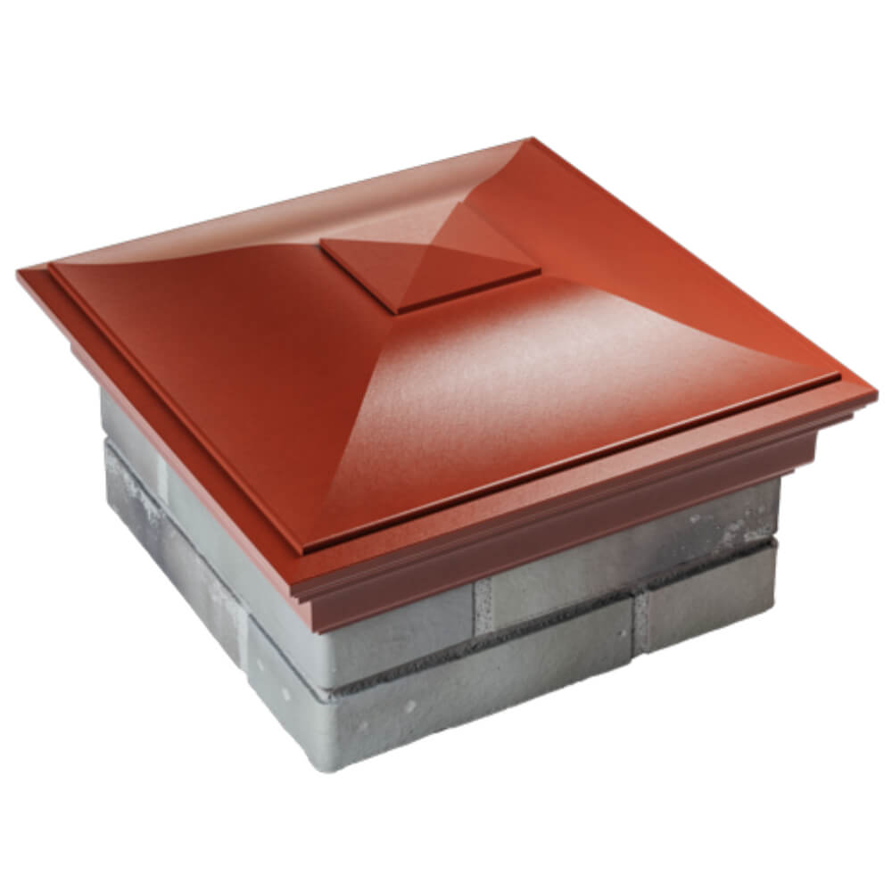 Колпак Zking Монблан Красный на столб 1.5х1.5 кирпича (385х385мм) в Балашихе фото