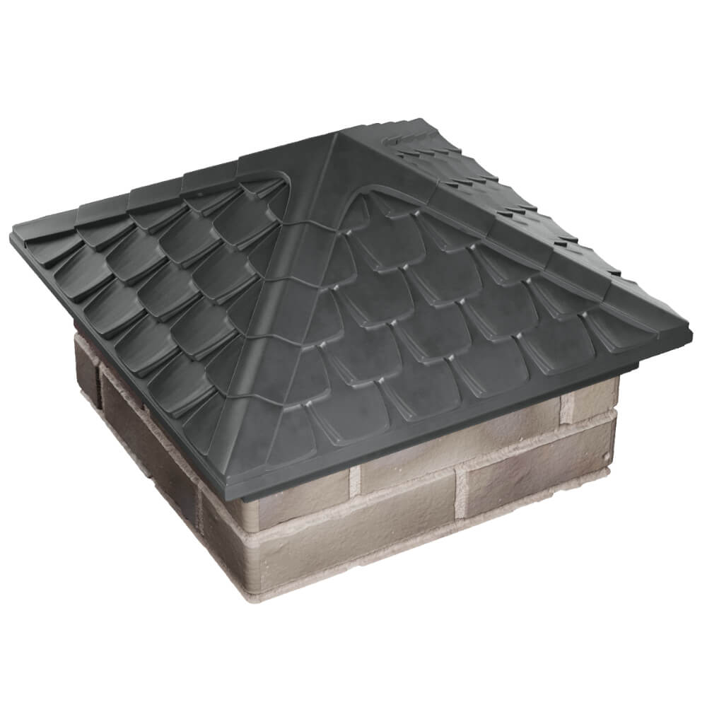 Колпак Zking Эльбрус Серый на столб 1.5х1.5 кирпича (385х385мм) в Балашихе фото