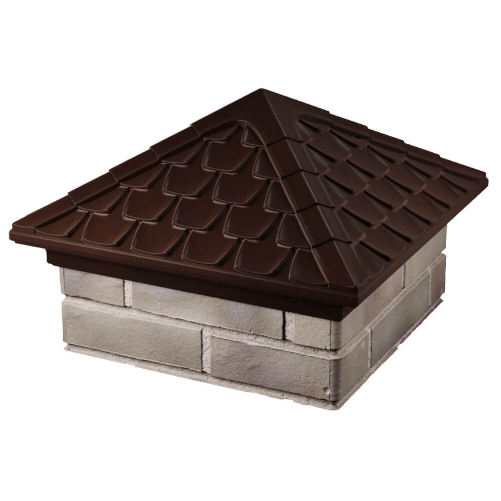 Колпак Zking Эльбрус Коричневый на столб 1.5х1.5 кирпича (385х385мм) в Балашихе фото