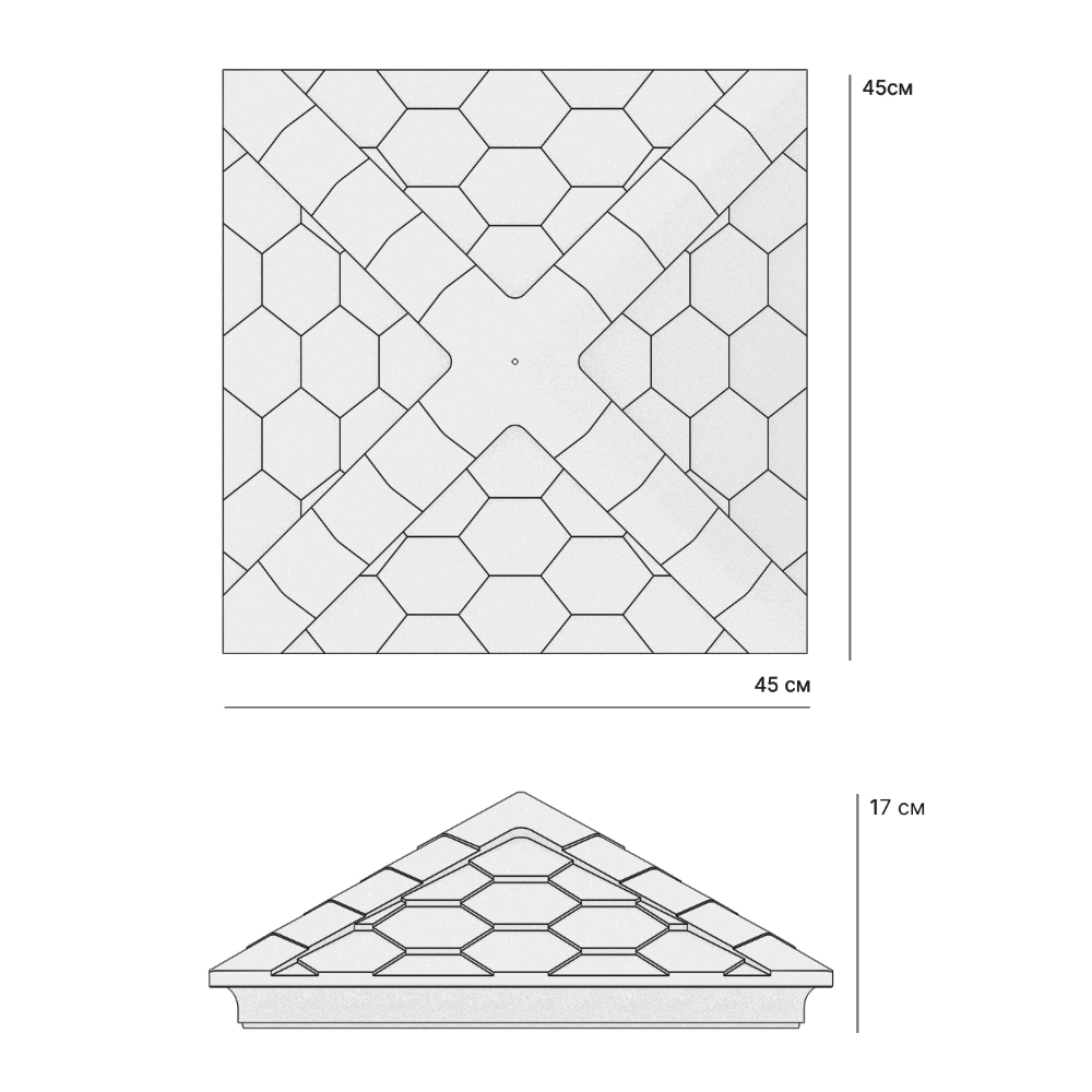 Колпак Zking Эверест Бежевый на столб 1.5х1.5 кирпича (390х390мм) в Балашихе фото