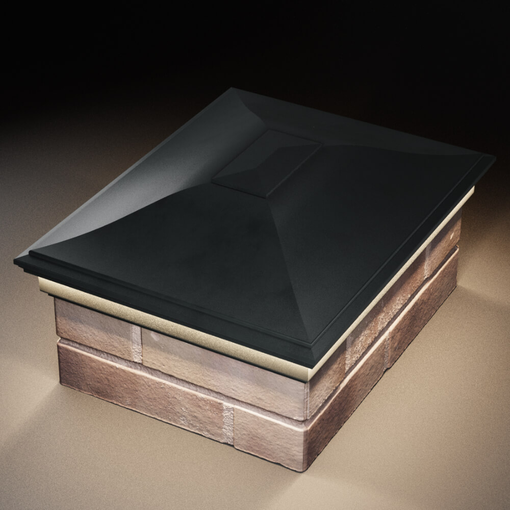 Колпак Zking Монблан Черный на столб 2х1.5 кирпича (515х385мм) c подсветкой в Балашихе фото