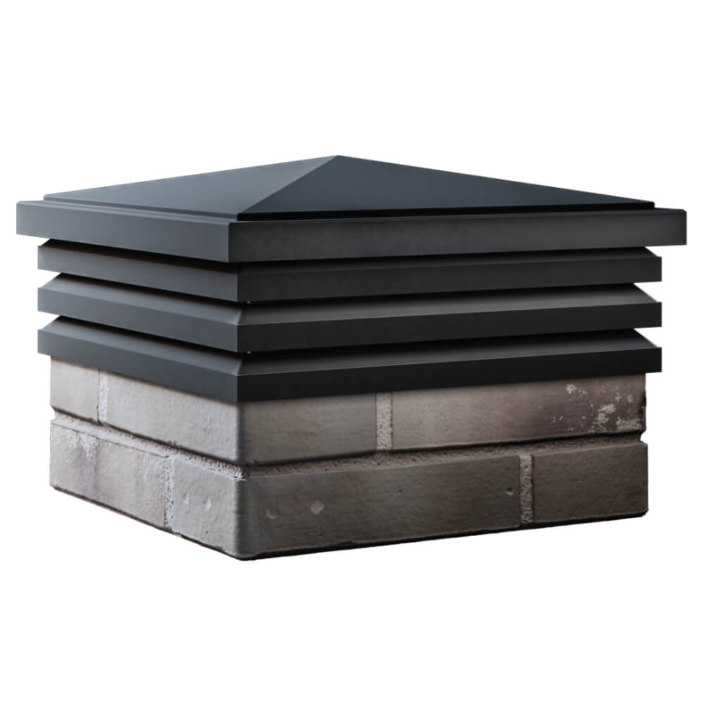 Колпак Zking Бона ХайТек Черный на столб 1.5х1.5 кирпича (385х385мм) в Балашихе фото