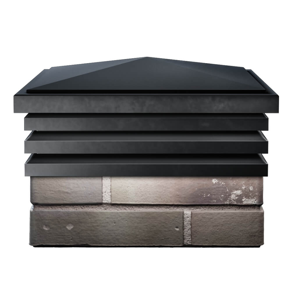 Колпак Zking Бона ХайТек Черный на столб 1.5х1.5 кирпича (385х385мм) Балашиха фото