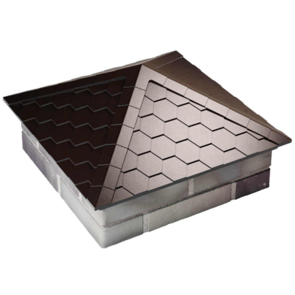 Колпак Zking Эверест Коричневый на столб 2х2 кирпича (535х535мм) Балашиха фото