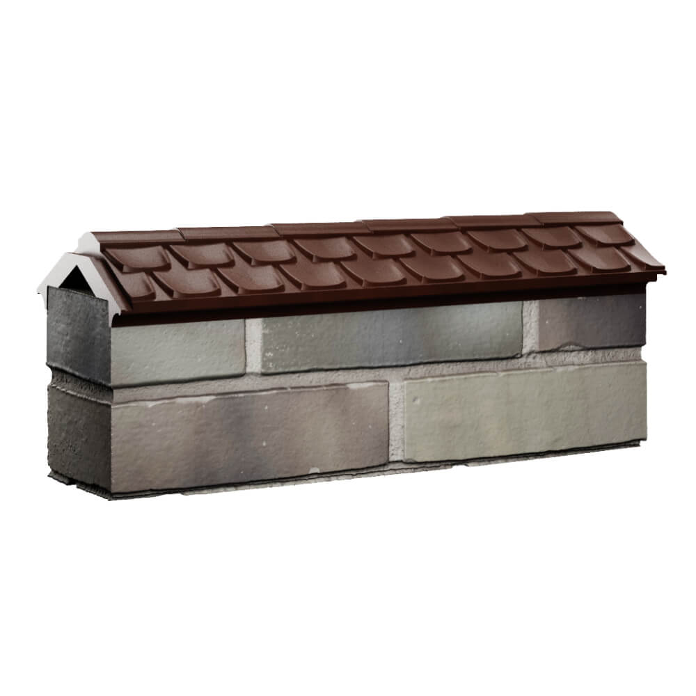Парапет Zking Эльбрус Коричневый с посадкой на 0.5 кирпича (130мм) Балашиха фото