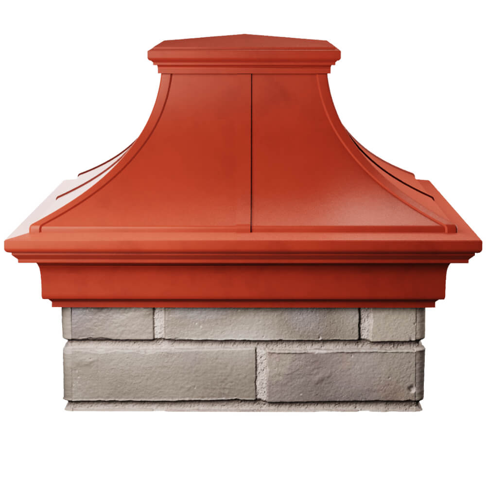 Колпак Zking Монблан Премиум Красный на столб 1.5х1.5 кирпича (385х385мм) Балашиха фото