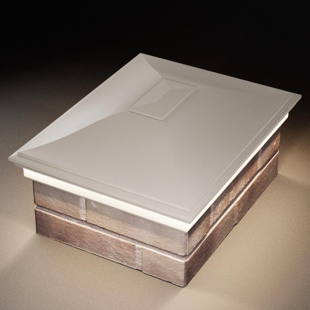 Колпак Zking Монблан Бежевый на столб 2х1.5 кирпича (515х385мм) c подсветкой в Балашихе фото