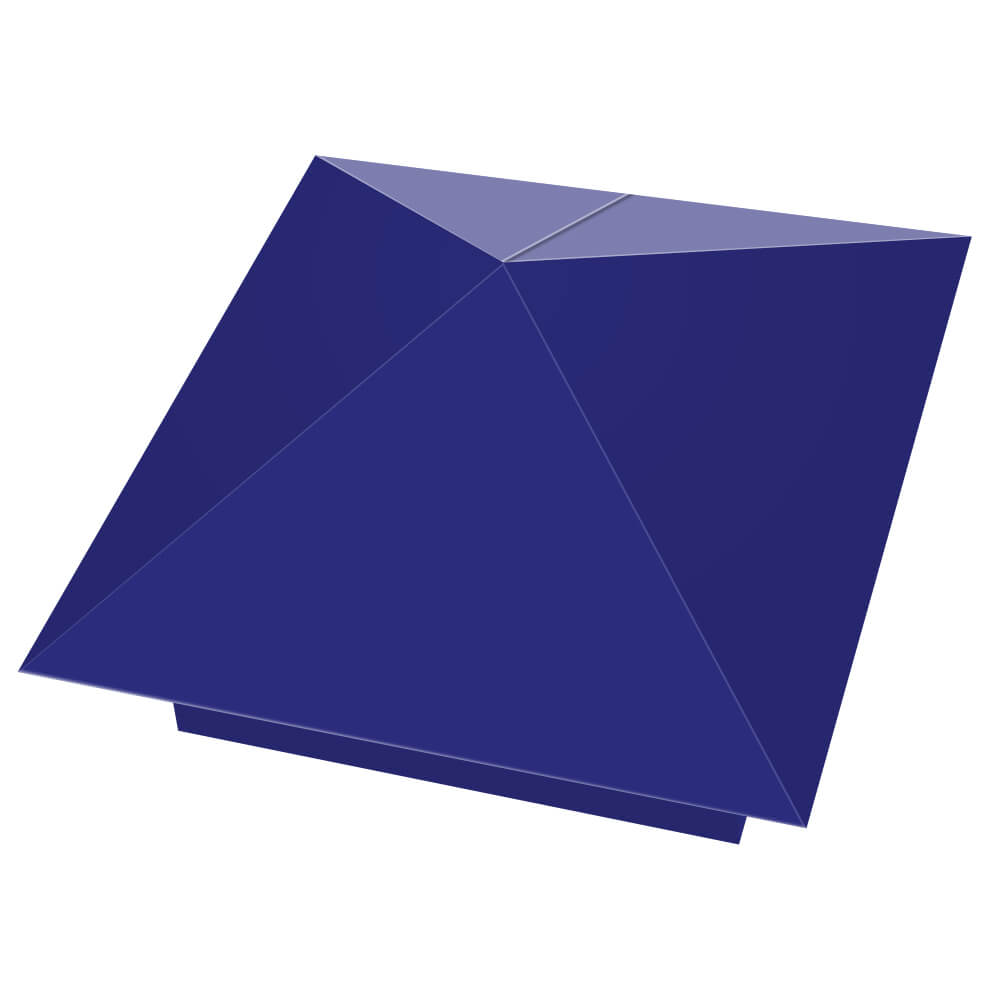 Колпак металлический 400х400мм RAL5002 Синий Ультрамарин заборный Балашиха фото