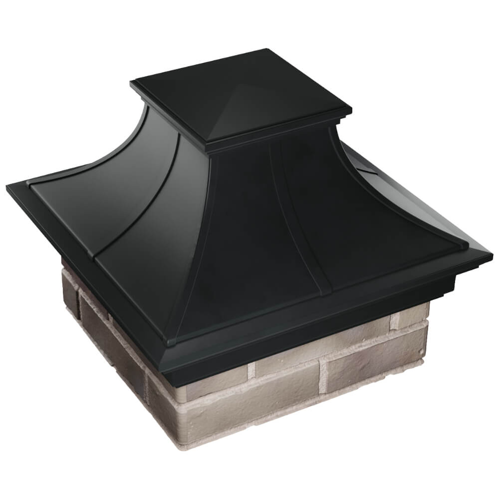 Колпак Zking Монблан Премиум Черный на столб 1.5х1.5 кирпича (385х385мм) в Балашихе фото