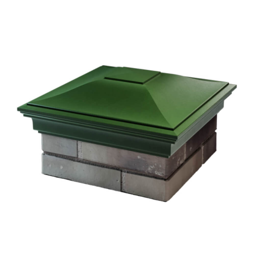 Колпак Zking Монблан Зеленый на столб 1.5х1.5 еврокирпича 0.7НФ (355х355мм) в Балашихе фото