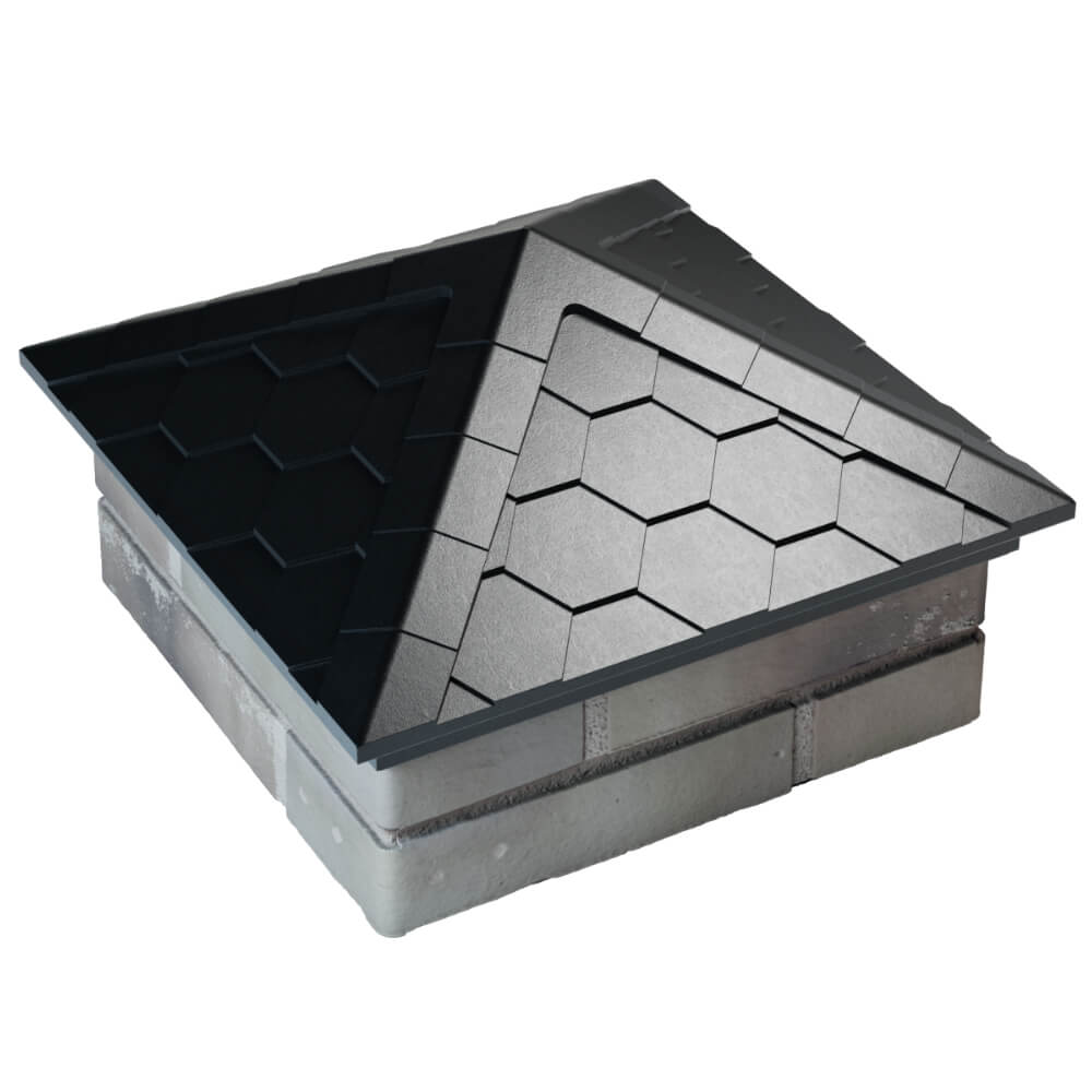 Колпак Zking Эверест Черный на столб 1.5х1.5 кирпича (390х390мм) в Балашихе фото