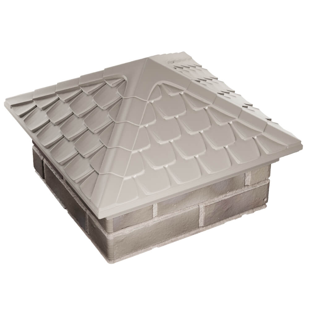 Колпак Zking Эльбрус Бежевый на столб 1.5х1.5 кирпича (385х385мм) в Балашихе фото