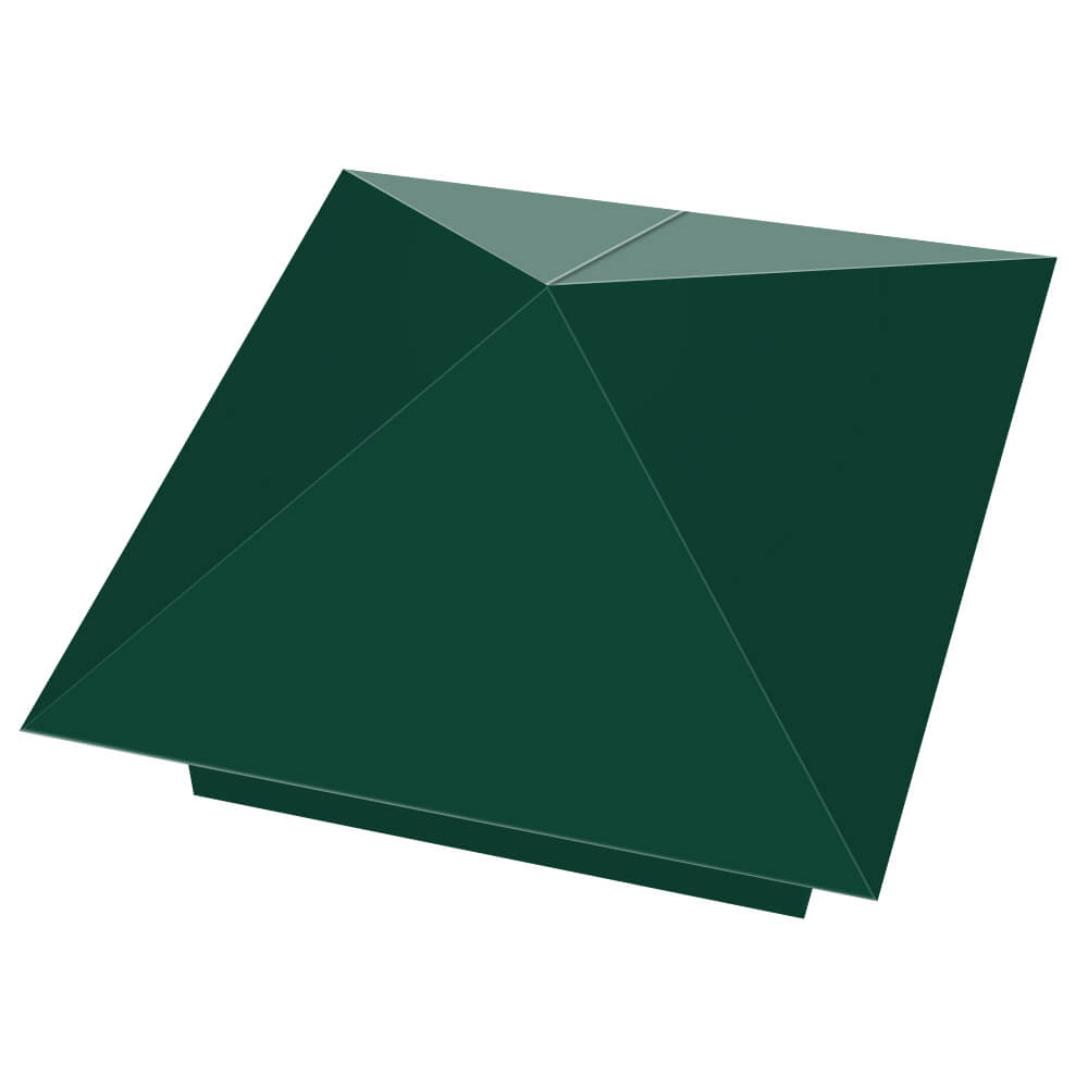 Колпак металлический 390х390мм RAL6005 Зеленый Мох заборный Балашиха фото