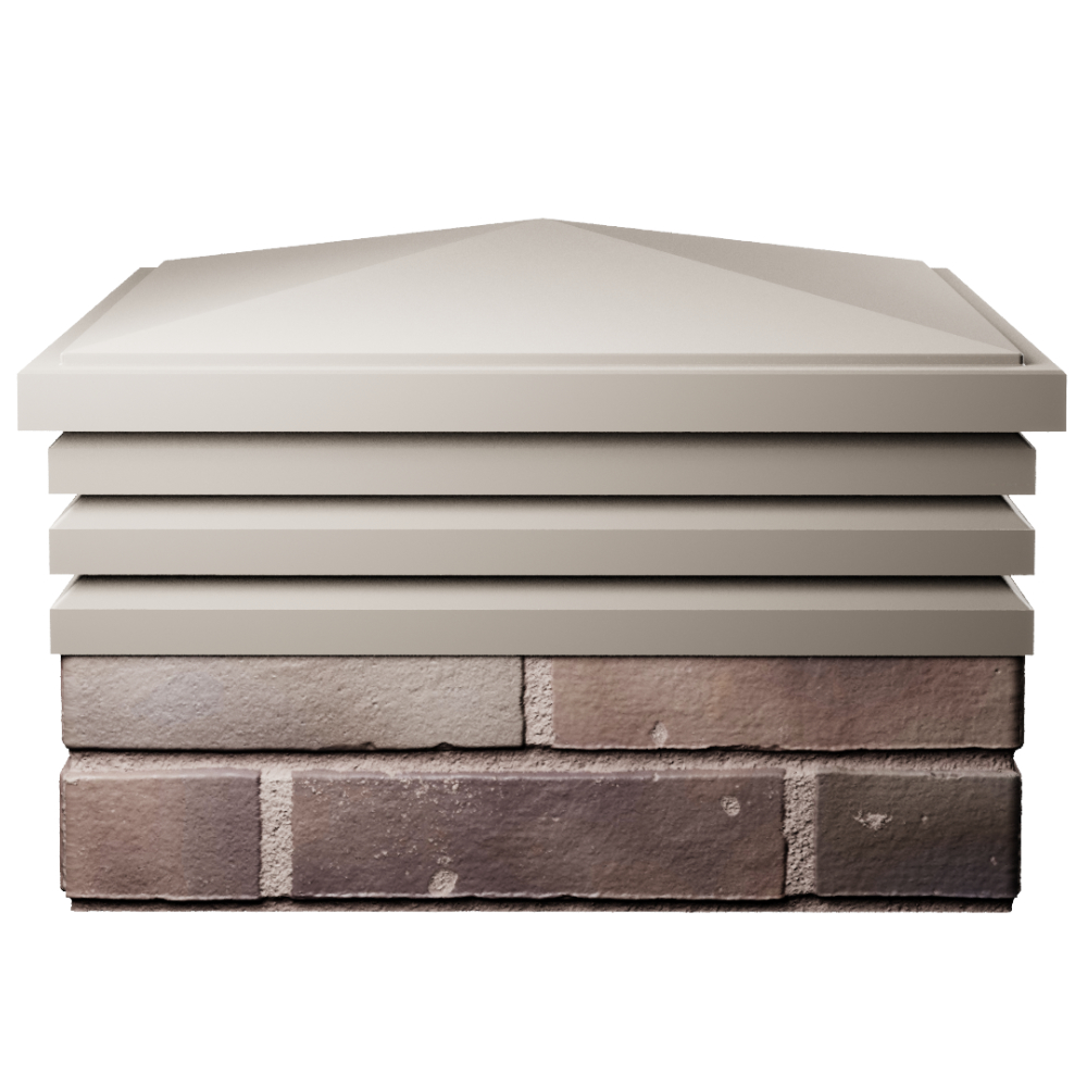 Колпак Zking Бона ХайТек Бежевый на столб 2х2 кирпича (513х513мм) Балашиха фото