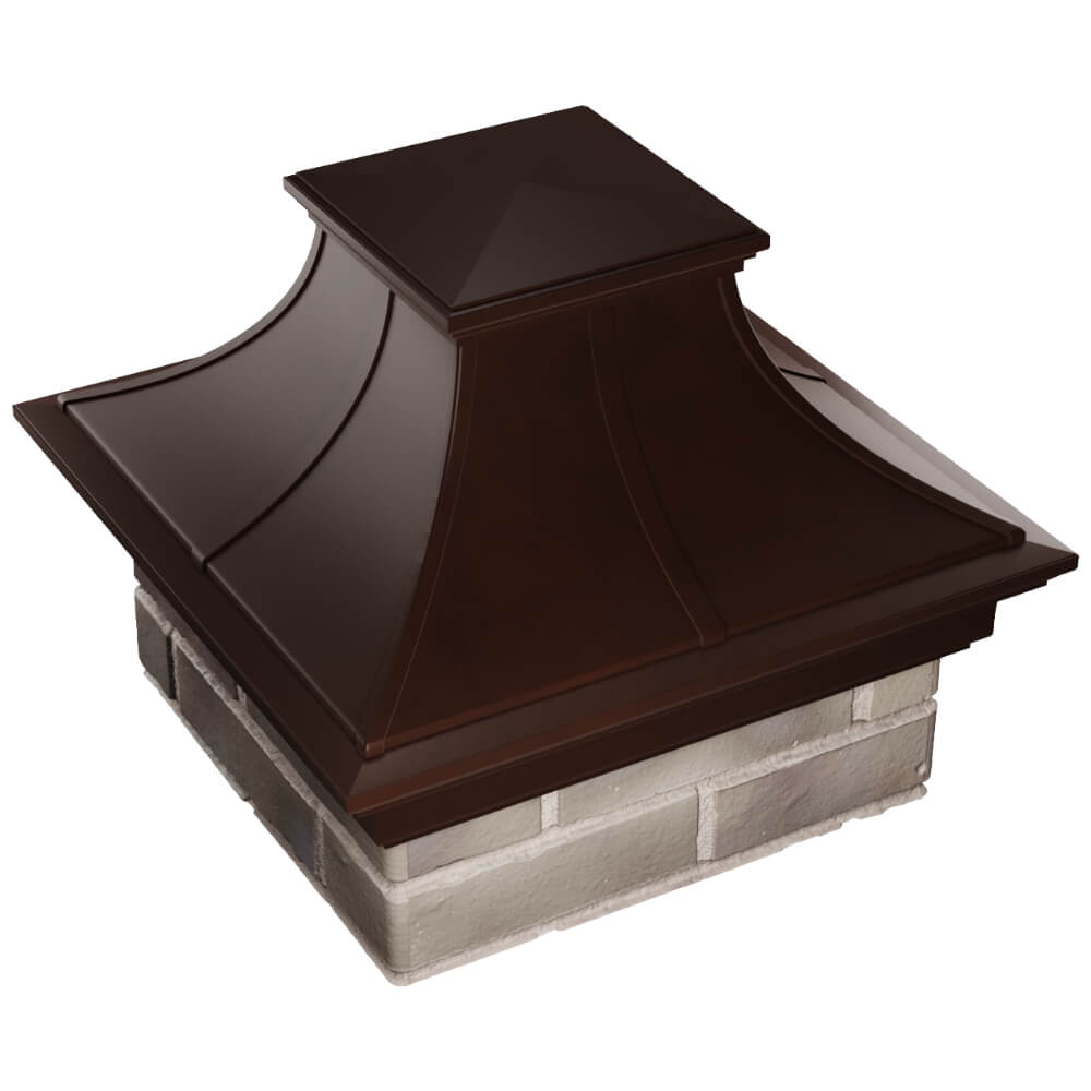 Колпак Zking Монблан Премиум Коричневый на столб 1.5х1.5 кирпича (385х385мм) в Балашихе фото