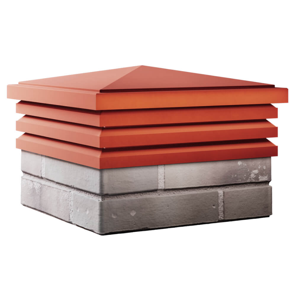 Колпак Zking Бона ХайТек Красный на столб 1.5х1.5 кирпича (385х385мм) в Балашихе фото