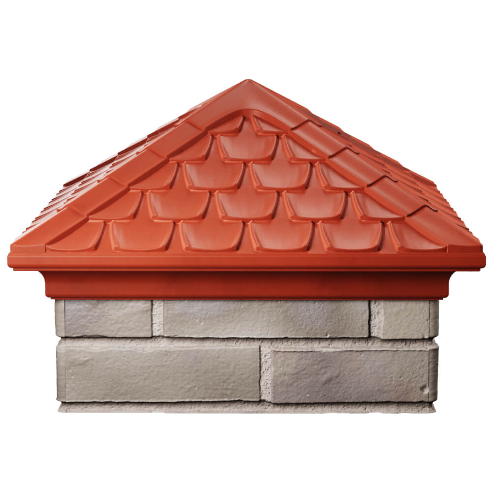 Колпак Zking Эльбрус Красный на столб 1.5х1.5 кирпича (385х385мм) Балашиха фото