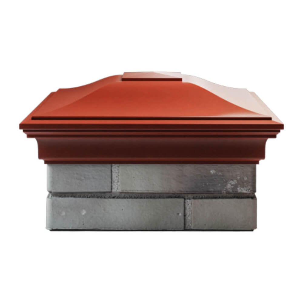 Колпак Zking Монблан Красный на столб 1.5х1.5 еврокирпича 0.7НФ (355х355мм) Балашиха фото