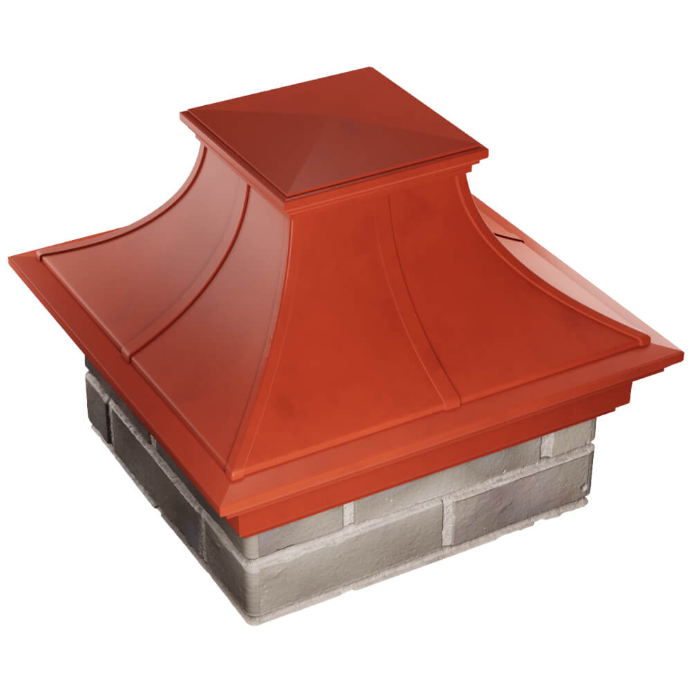 Колпак Zking Монблан Премиум Красный на столб 1.5х1.5 кирпича (385х385мм) в Балашихе фото