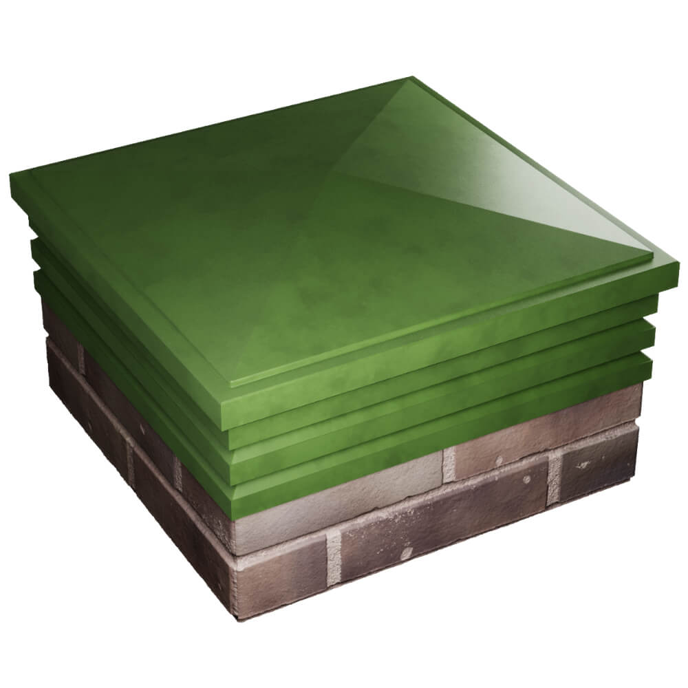 Колпак Zking Бона ХайТек Зеленый на столб 2х2 кирпича (513х513мм) в Балашихе фото