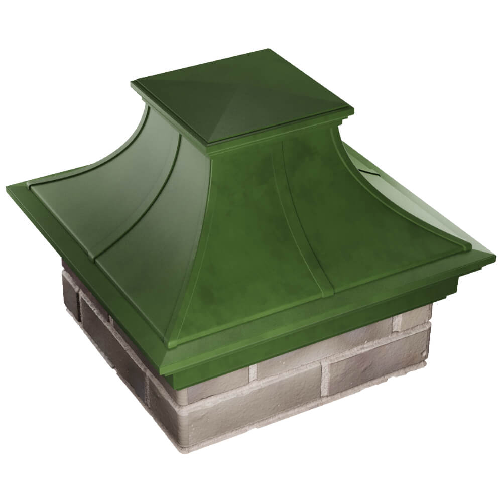 Колпак Zking Монблан Премиум Зеленый на столб 1.5х1.5 кирпича (385х385мм) в Балашихе фото