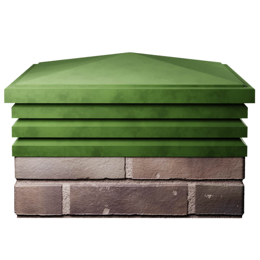 Колпак Zking Бона ХайТек Зеленый на столб 2х2 кирпича (513х513мм) Балашиха фото