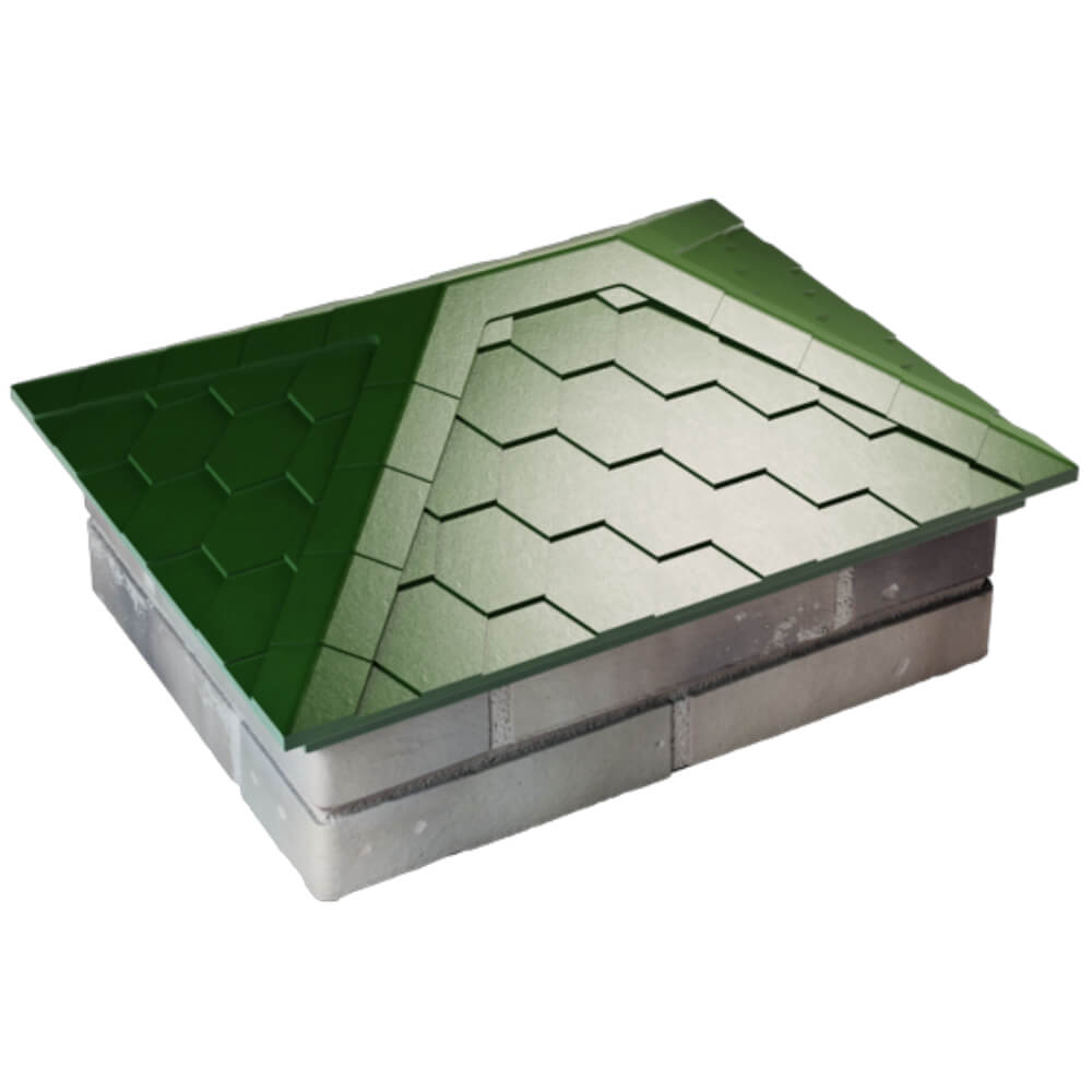 Колпак Zking Эверест Зеленый на столб 2х1.5 кирпича (520х390мм) Балашиха фото