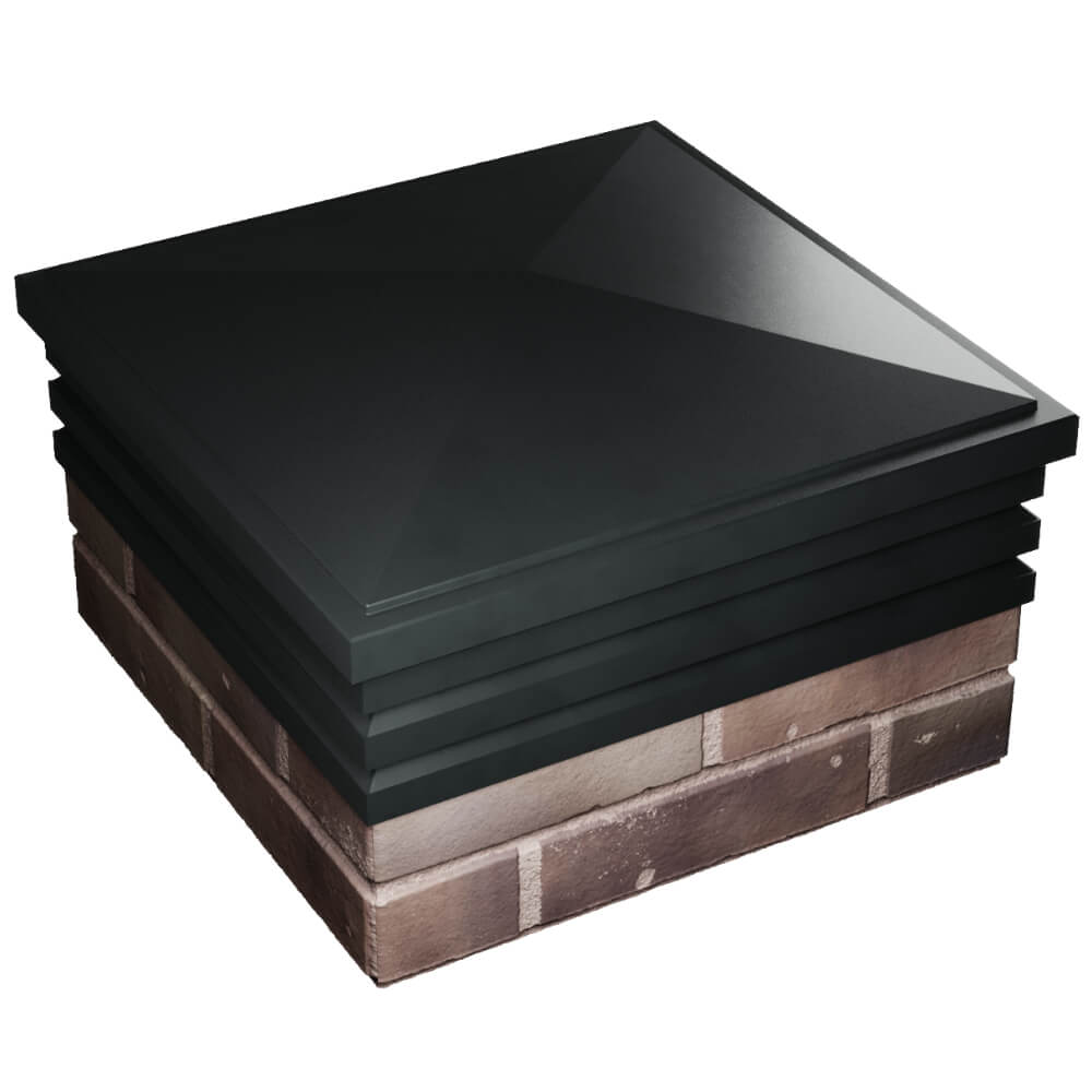 Колпак Zking Бона ХайТек Черный на столб 2х2 кирпича (513х513мм) в Балашихе фото