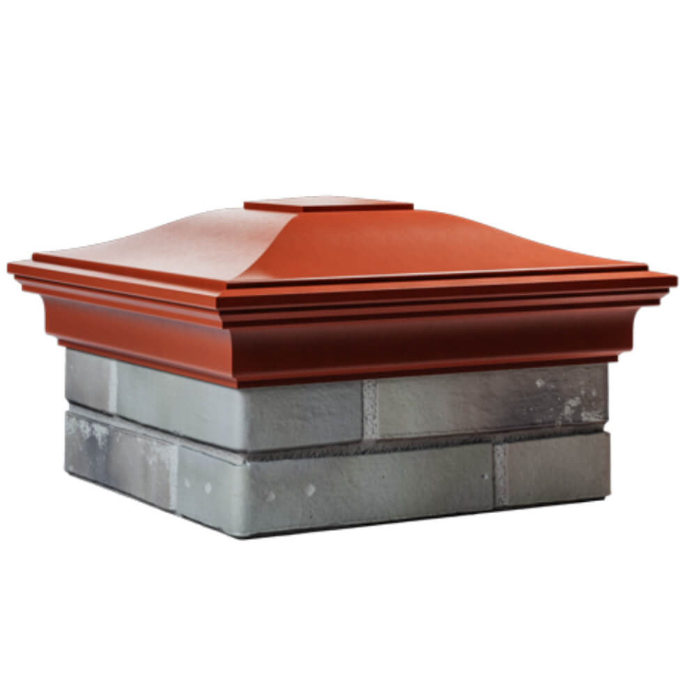 Колпак Zking Монблан Красный на столб 1.5х1.5 кирпича (385х385мм) в Балашихе фото