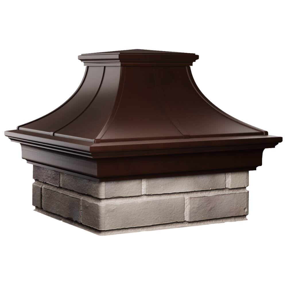 Колпак Zking Монблан Премиум Коричневый на столб 1.5х1.5 кирпича (385х385мм) в Балашихе фото