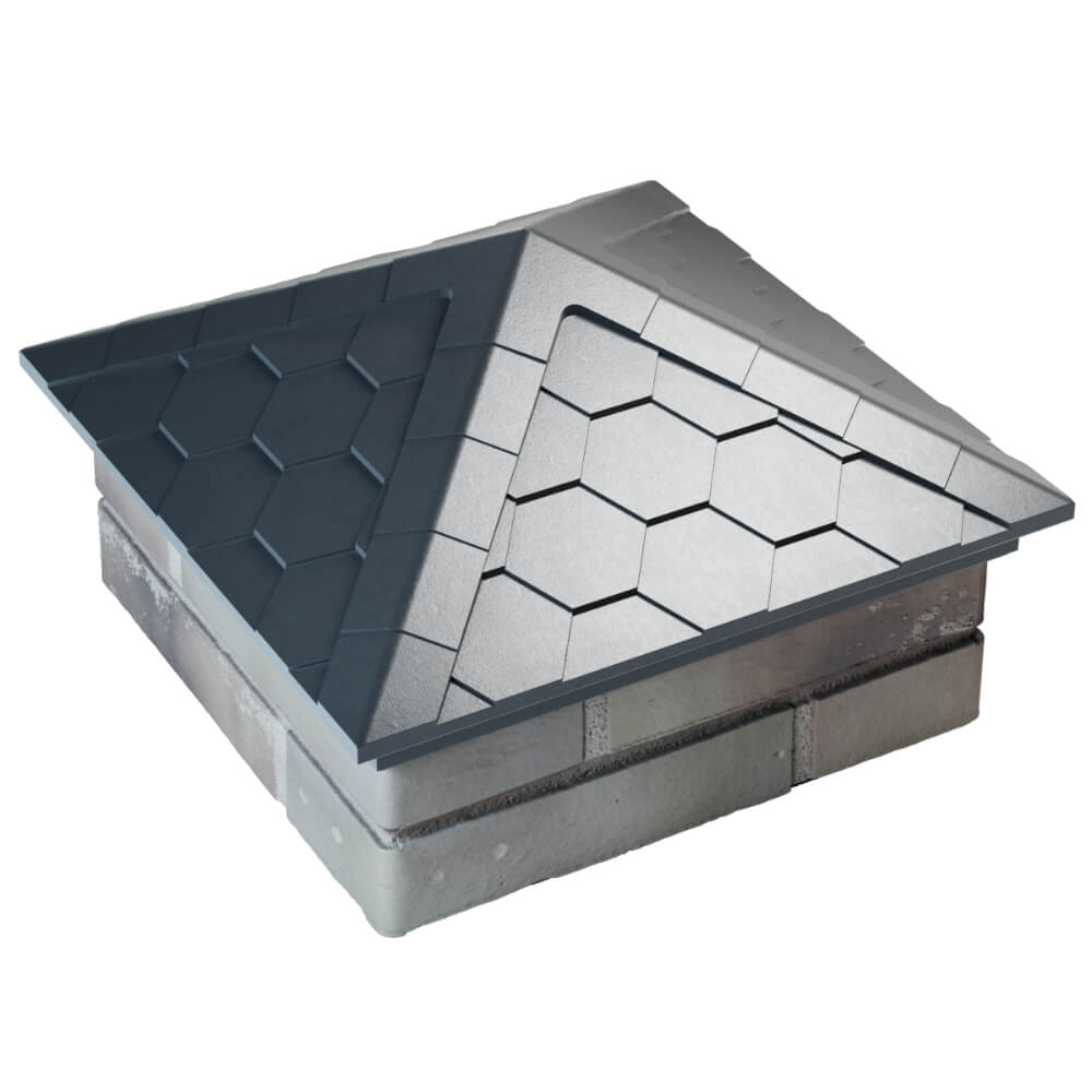 Колпак Zking Эверест Серый на столб 1.5х1.5 кирпича (390х390мм) в Балашихе фото