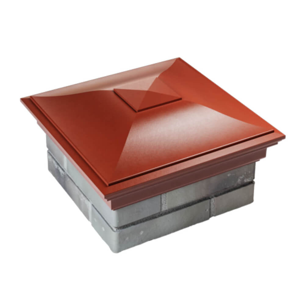 Колпак Zking Монблан Красный на столб 1.5х1.5 еврокирпича 0.7НФ (355х355мм) в Балашихе фото