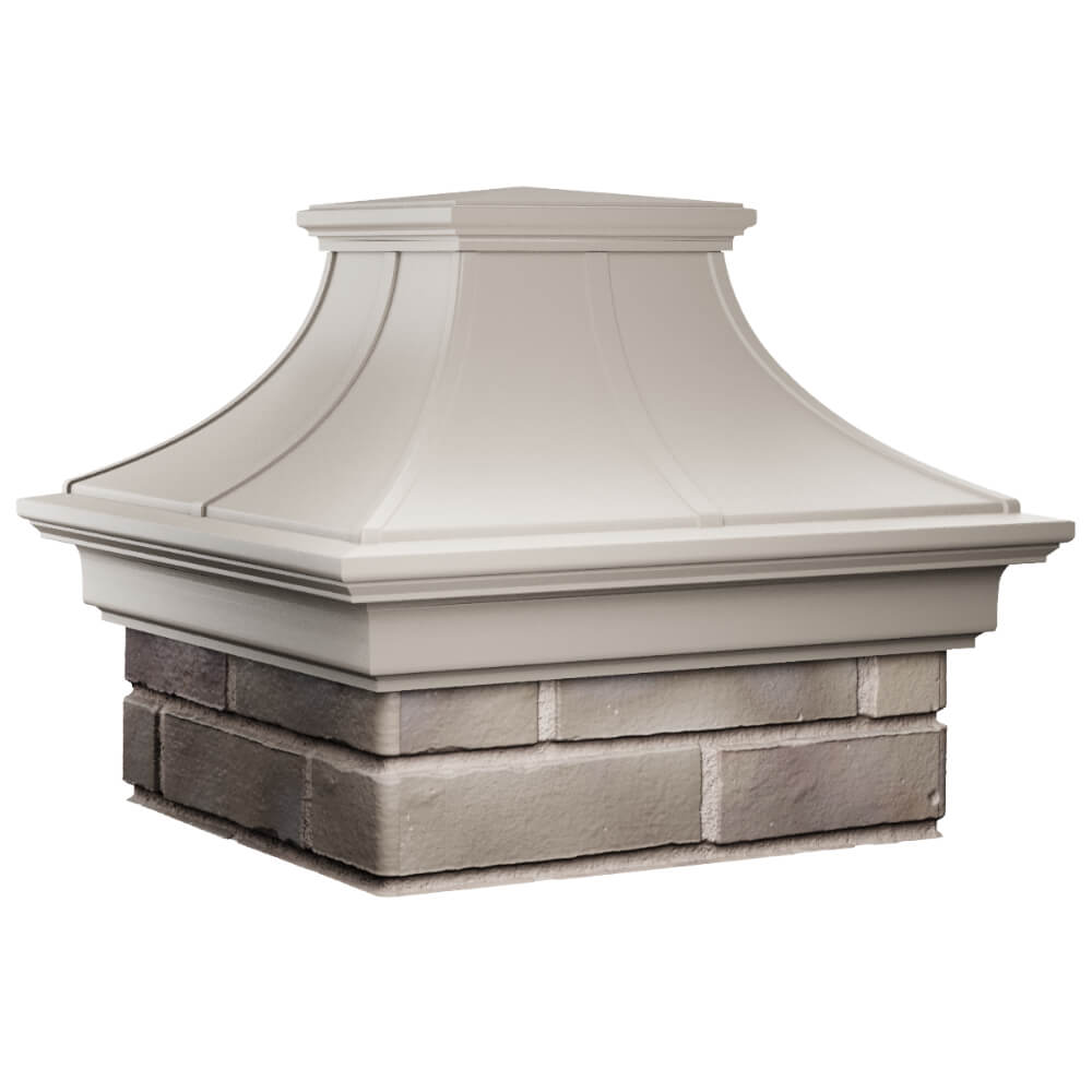 Колпак Zking Монблан Премиум Бежевый на столб 1.5х1.5 кирпича (385х385мм) в Балашихе фото