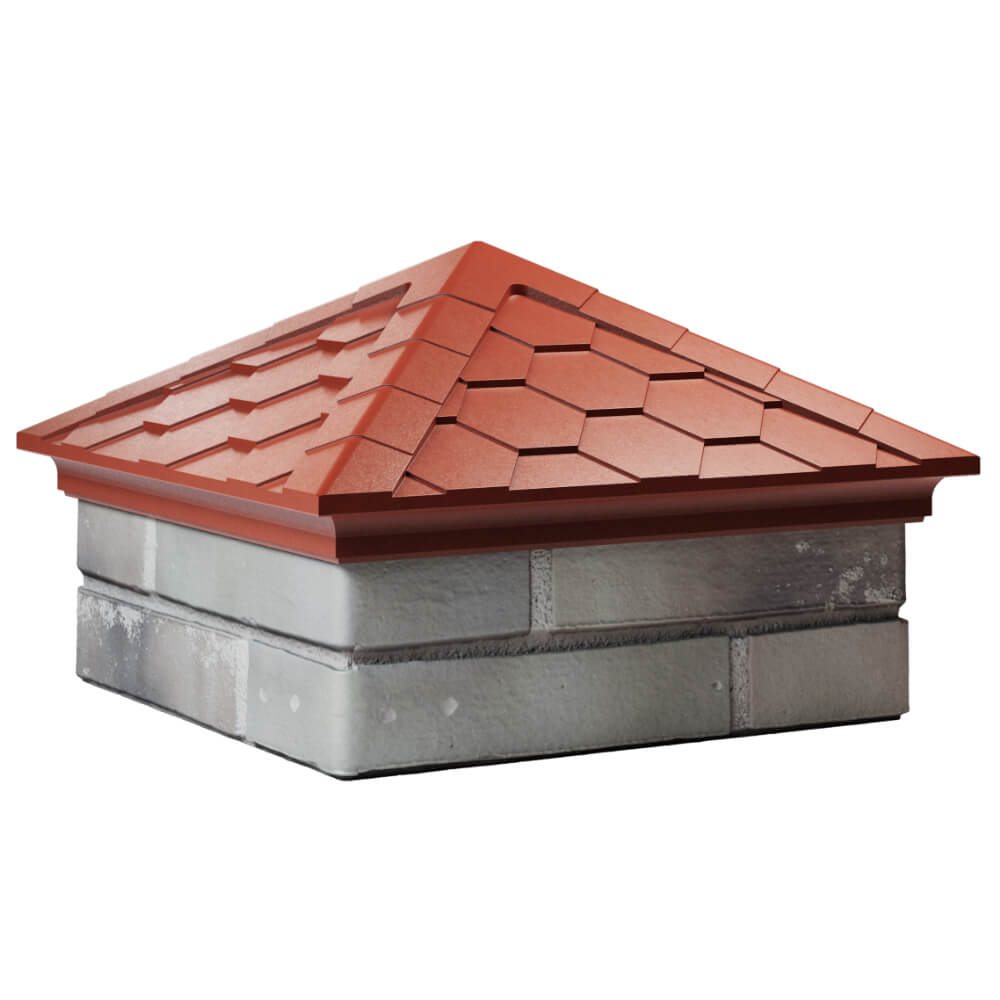 Колпак Zking Эверест Красный на столб 1.5х1.5 кирпича (390х390мм) в Балашихе фото