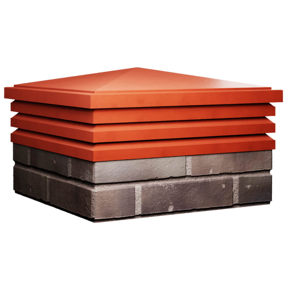 Колпак Zking Бона ХайТек Красный на столб 2х2 кирпича (513х513мм) в Балашихе фото