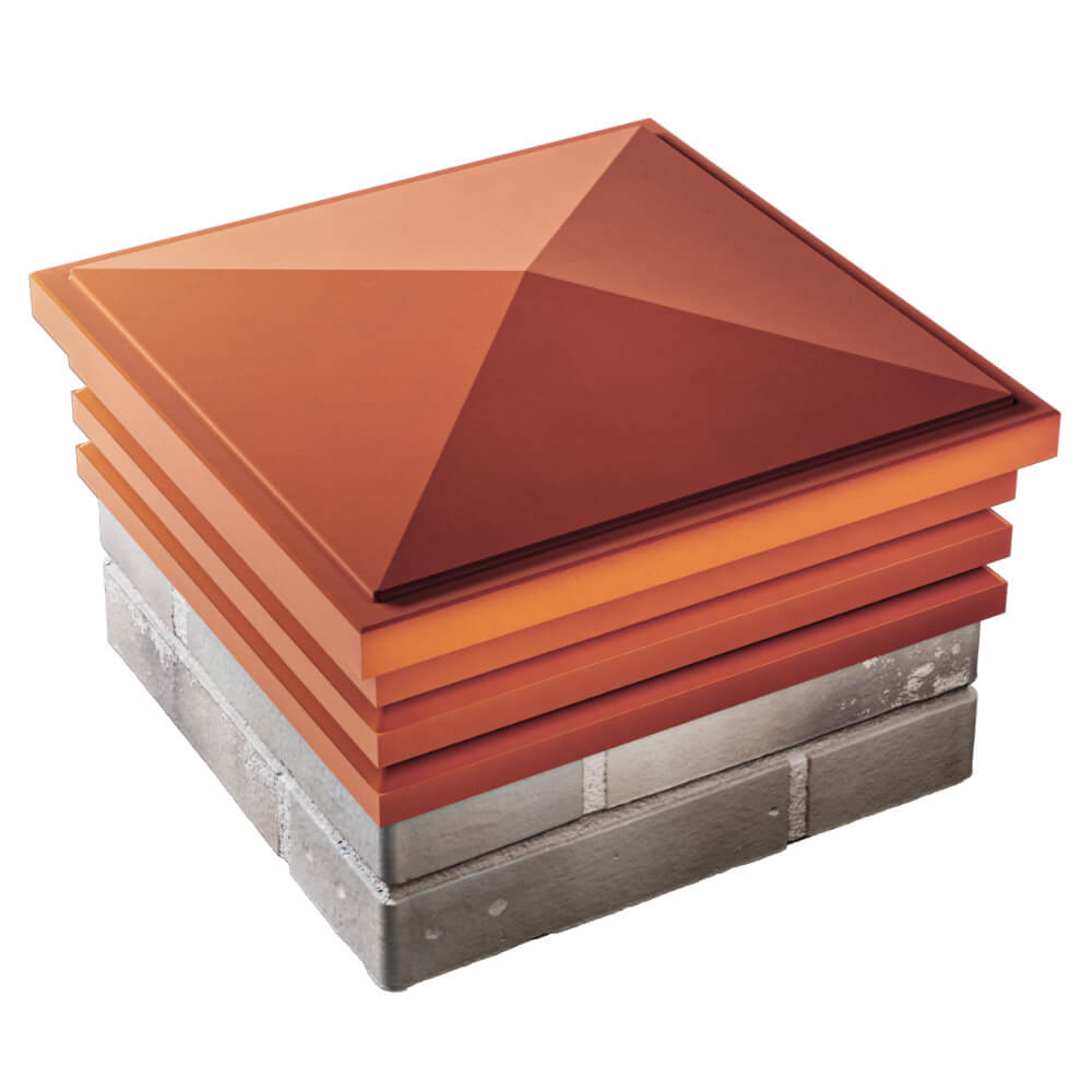 Колпак Zking Бона ХайТек Красный на столб 1.5х1.5 кирпича (385х385мм) в Балашихе фото