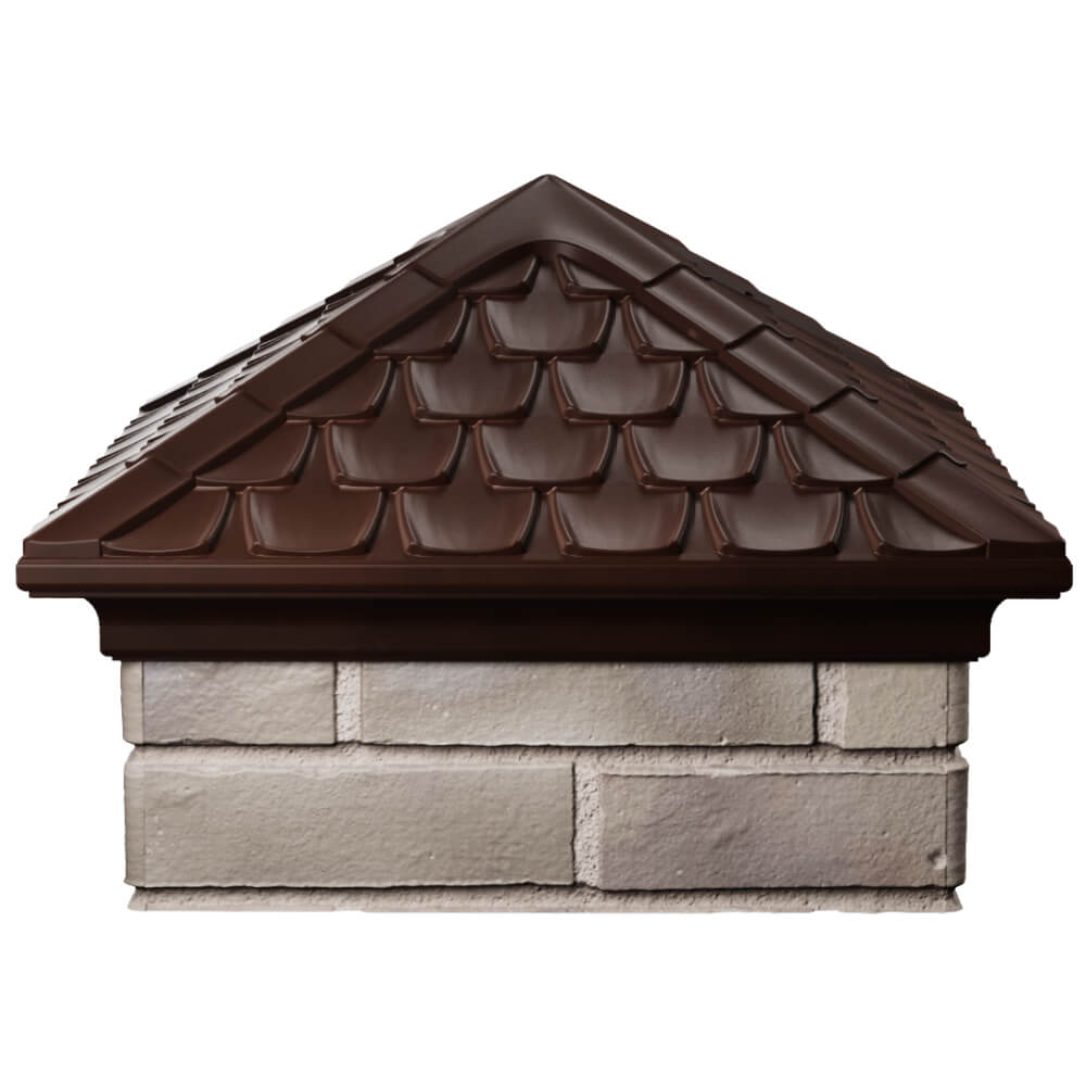 Колпак Zking Эльбрус Коричневый на столб 1.5х1.5 кирпича (385х385мм) Балашиха фото