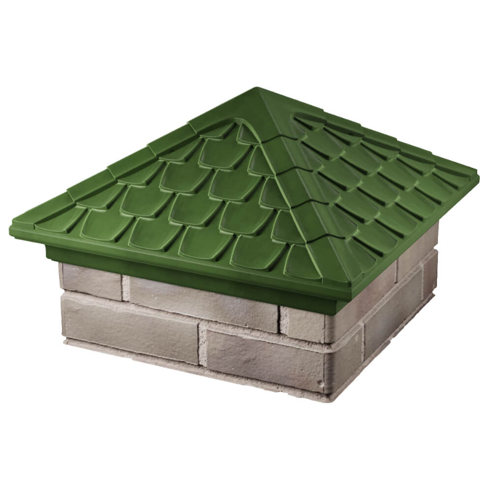 Колпак Zking Эльбрус Зеленый на столб 1.5х1.5 кирпича (385х385мм) в Балашихе фото